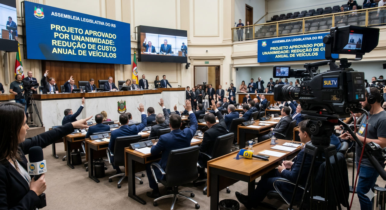 Assembleia do RS aprova por unanimidade projeto que pode reduzir custo anual de veículos