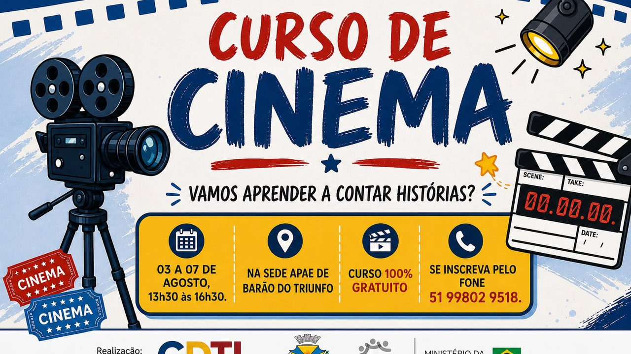 Barão do Triunfo abre inscrições para curso gratuito de cinema
