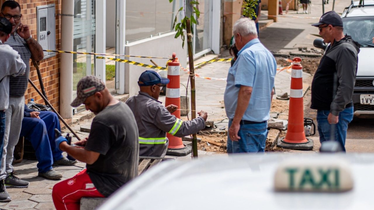 Camaquã planta árvores em praça de táxi após pedido dos taxistas