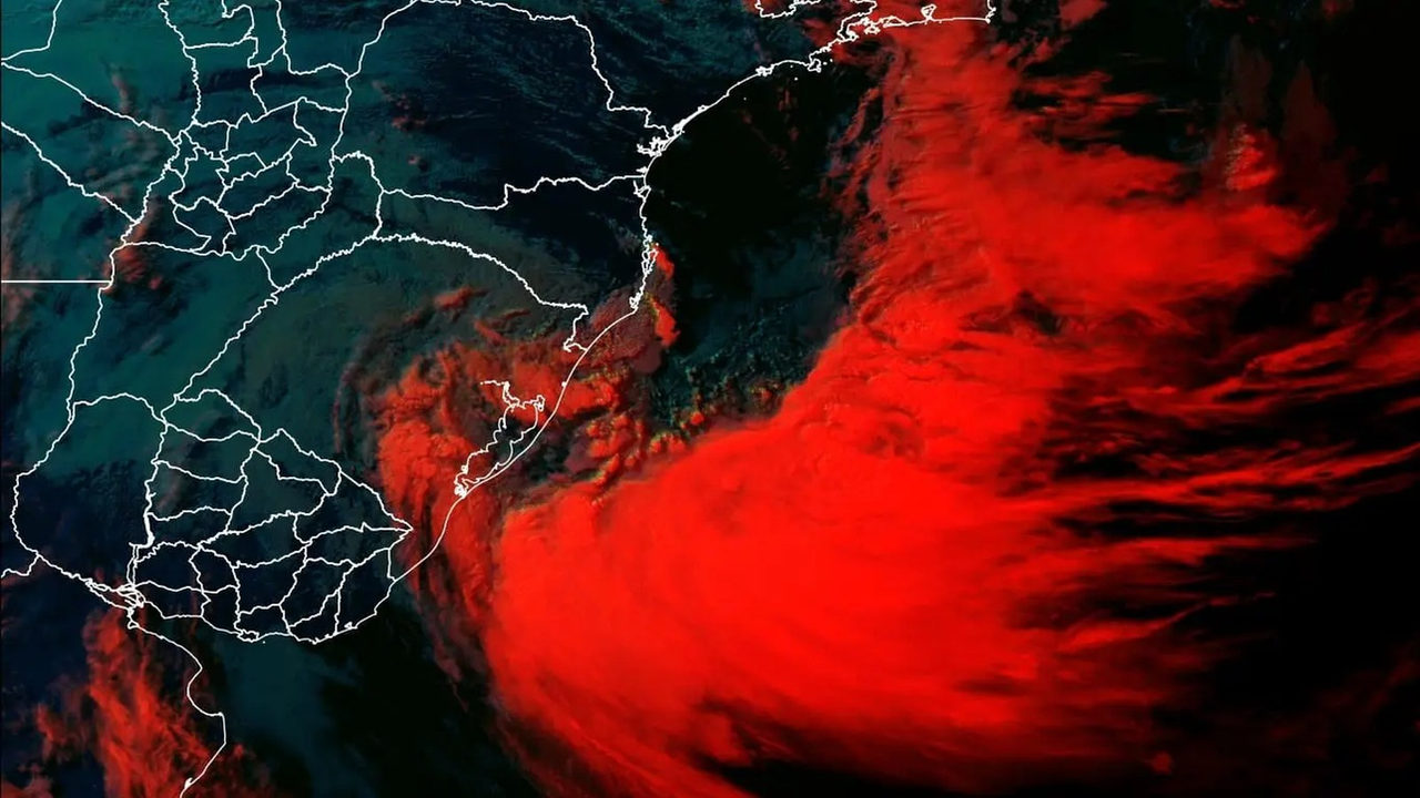 Ciclone extratropical se forma no Sul do Brasil e traz chuva ao Rio Grande do Sul