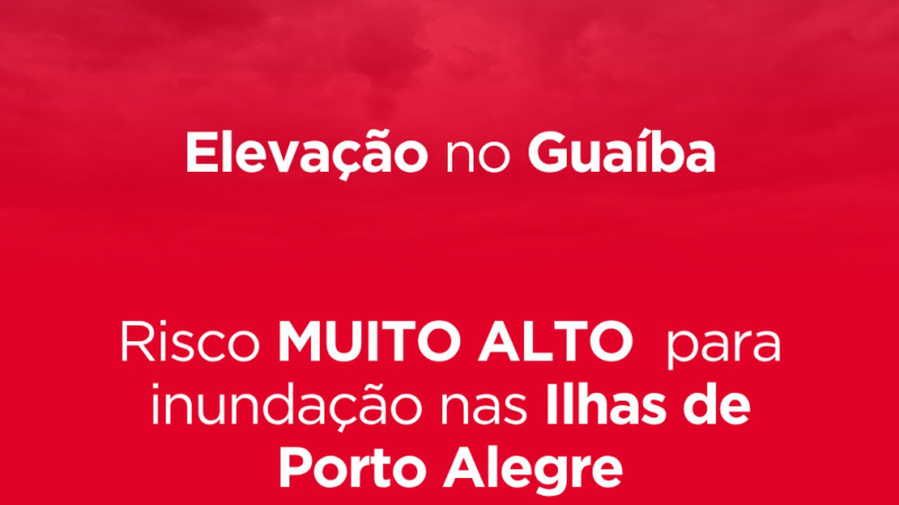 Nível do Guaíba sobe; Defesa Civil eleva risco de inundação nas Ilhas de Porto Alegre.