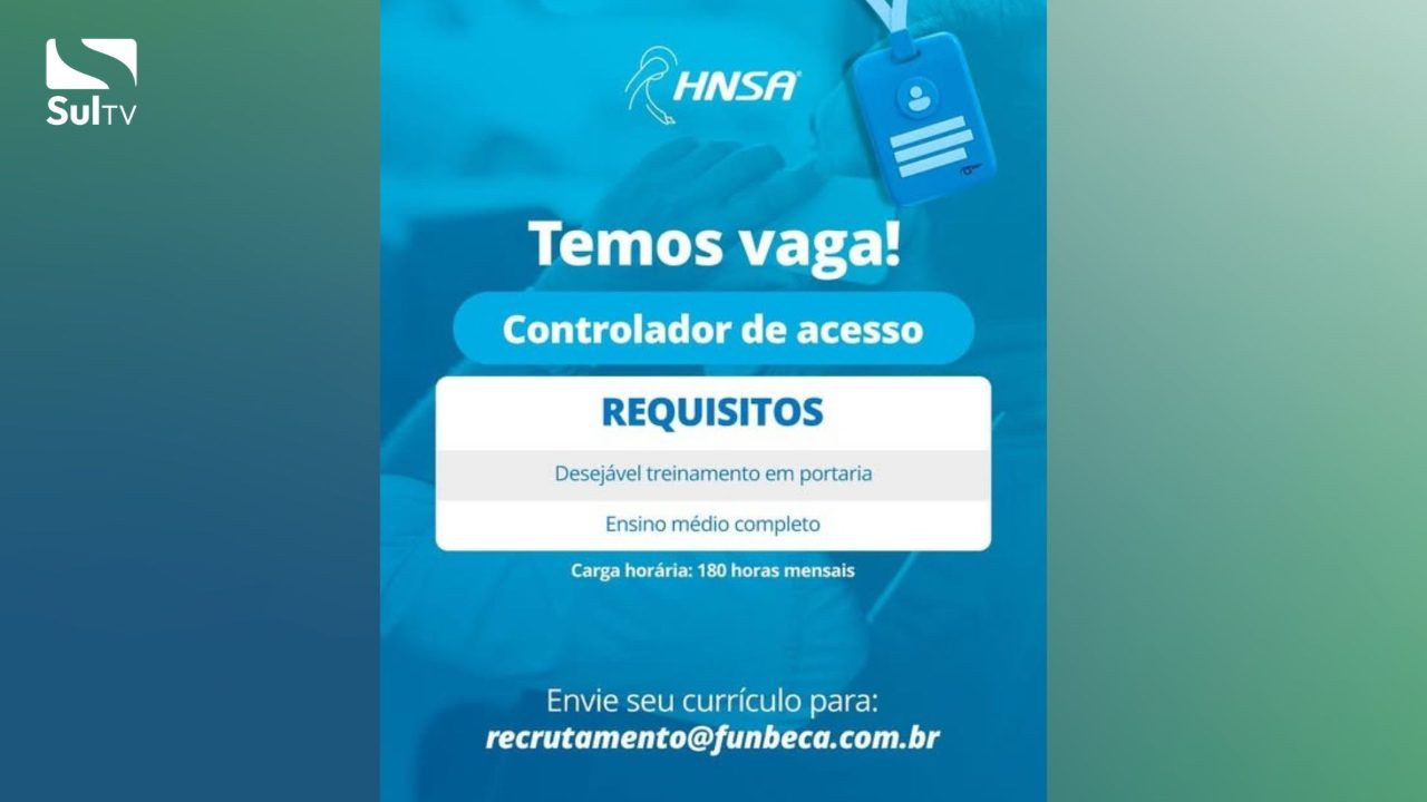 HNSA abre vaga para controlador de acesso em Camaquã; veja requisitos