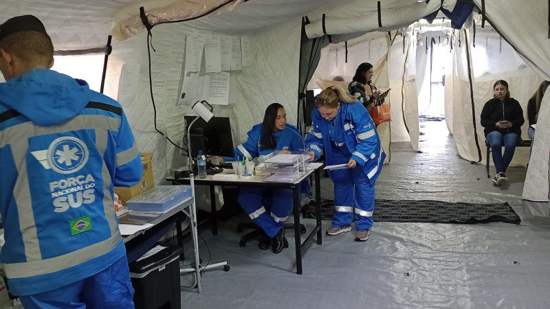 Hospitais de campanha da Força Nacional do SUS auxiliam rede de saúde pública do RS