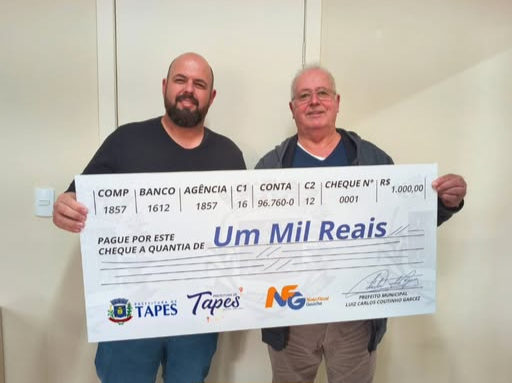Nota Fiscal Gaúcha em Tapes: morador fatura prêmio de R$ 1.000 no comércio local