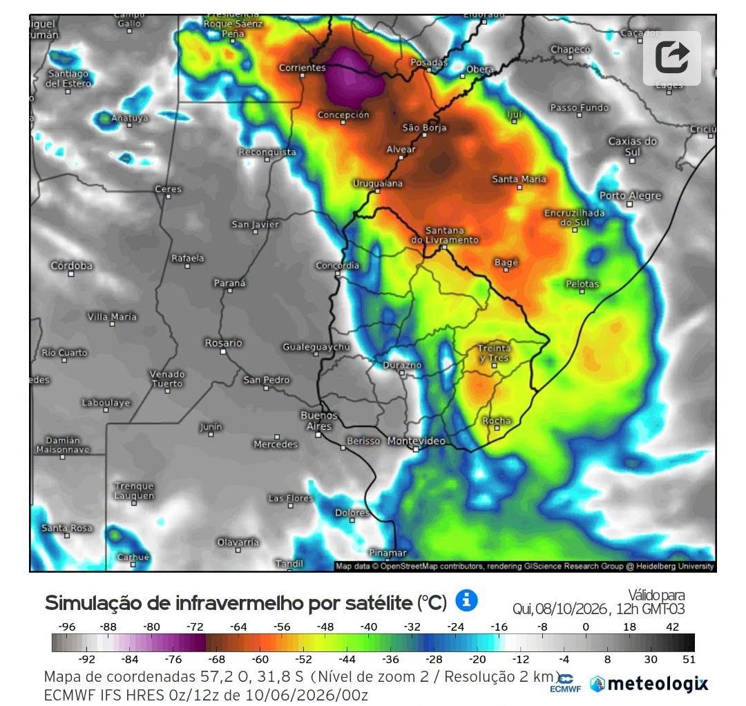 Nova onda de tempestades atinge a Zona Sul entre quarta e quinta-feira