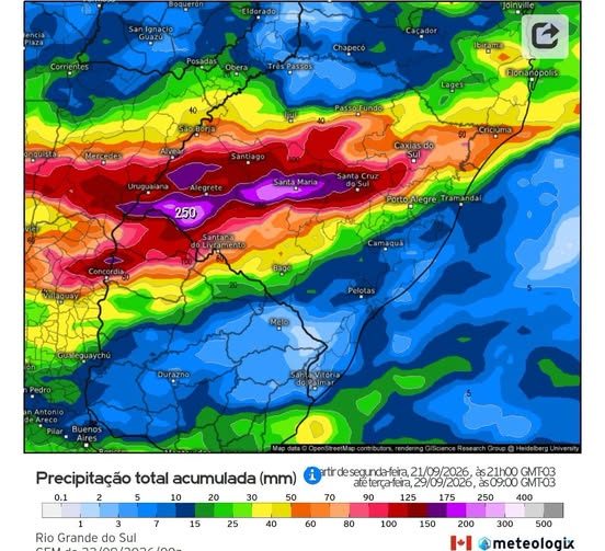 Nova rodada de chuvas e tempestades atinge o RS a partir de sábado (26)