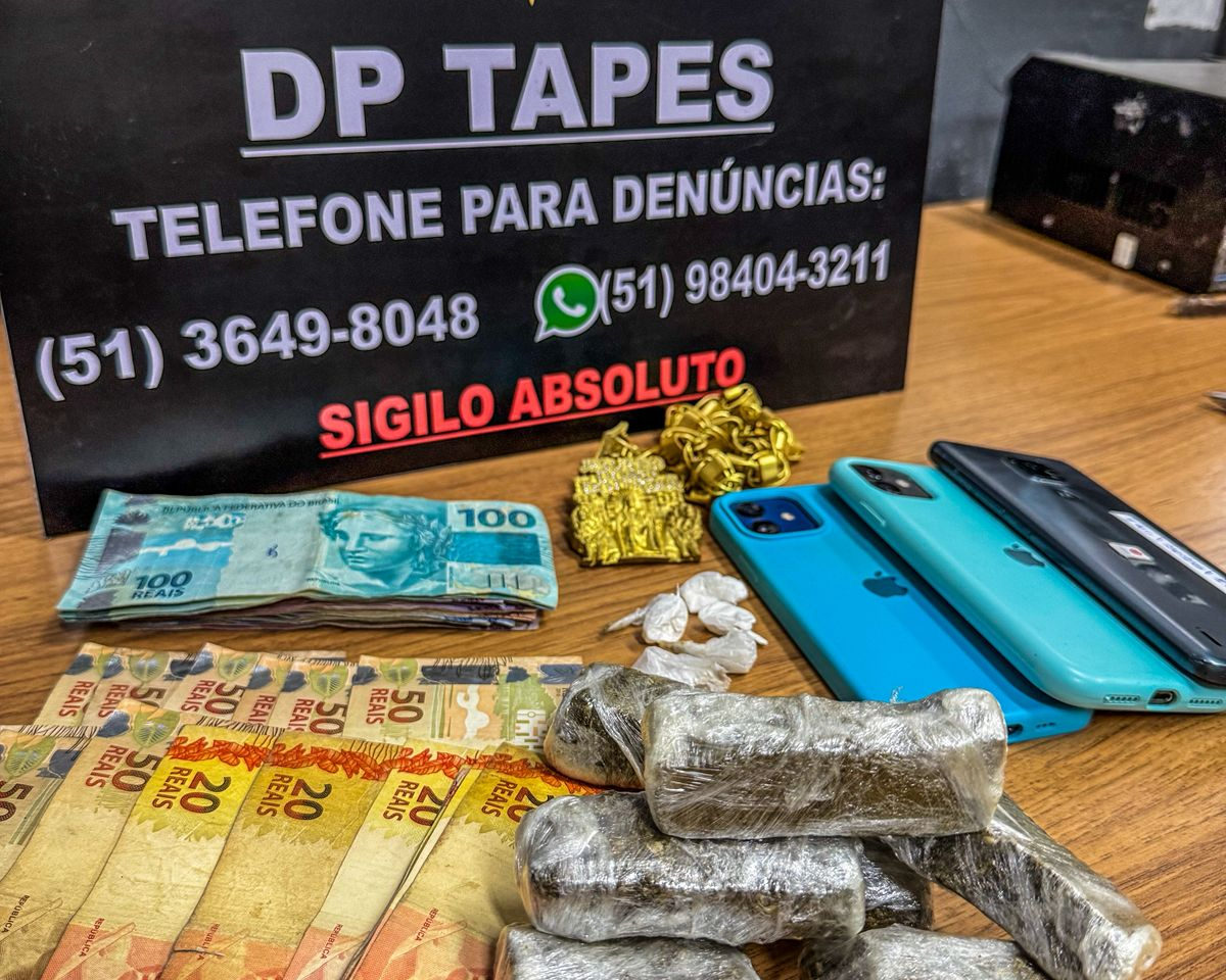Polícia Civil prende três homens por tráfico de drogas durante ações em Tapes