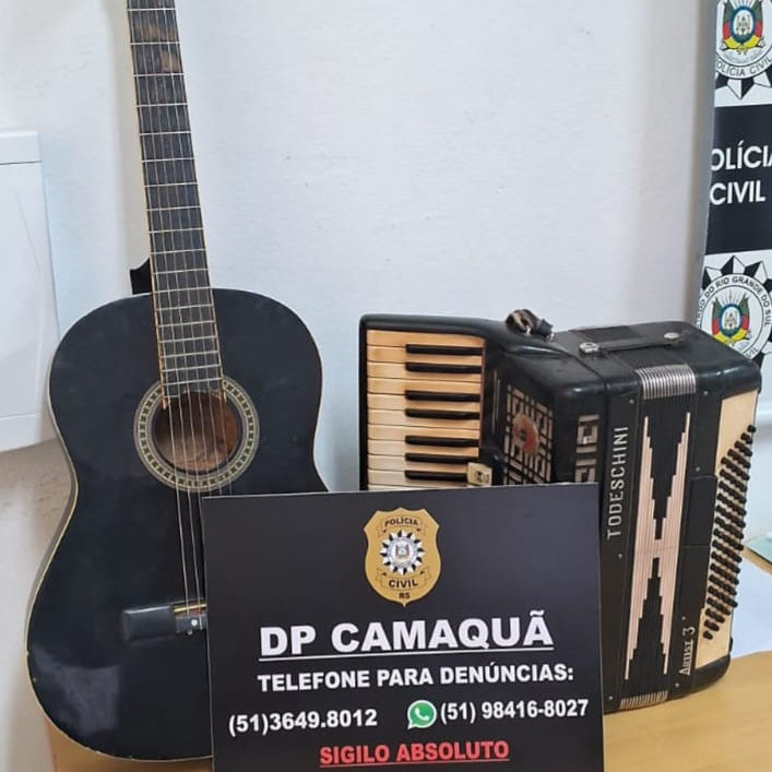 Polícia Civil recupera instrumentos musicais furtados e identifica suspeitos em Camaquã