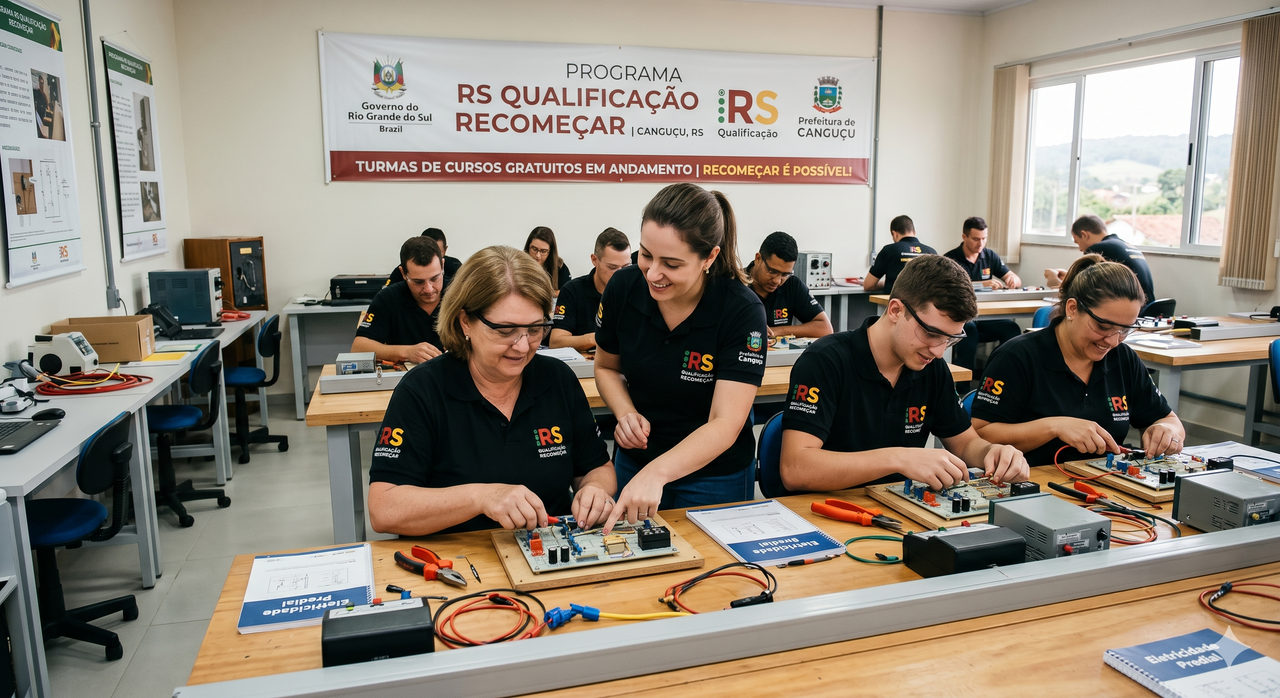 Programa RS Qualificação Recomeçar inicia turmas de cursos gratuitos em Canguçu