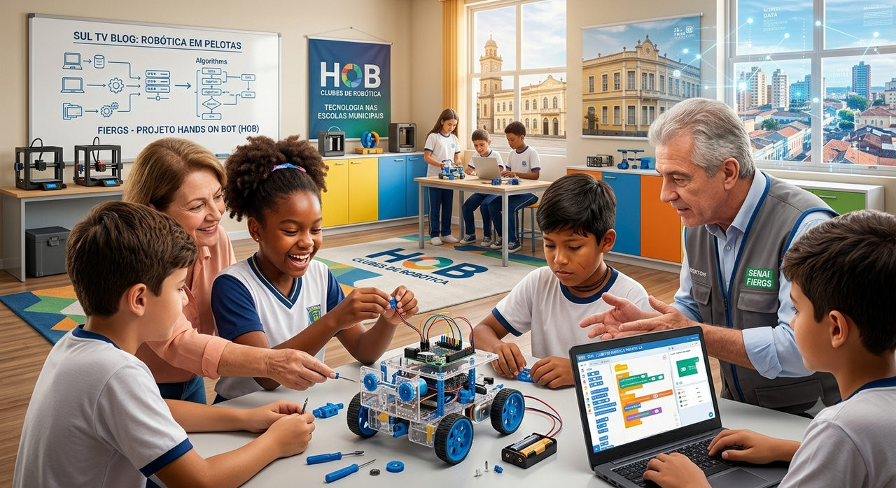 Projeto leva robótica a professores e alunos de escolas municipais de Pelotas
