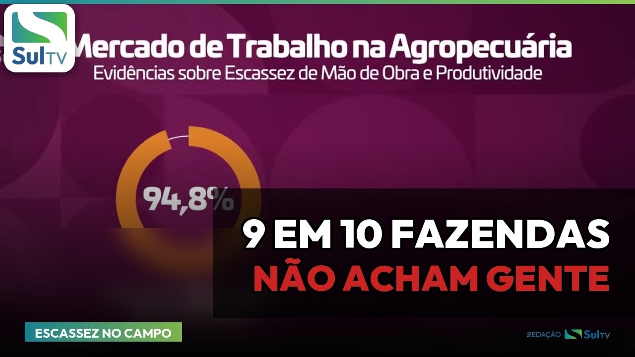 Quase 95% dos produtores rurais do país têm dificuldade para contratar mão de obra, mostra pesquisa