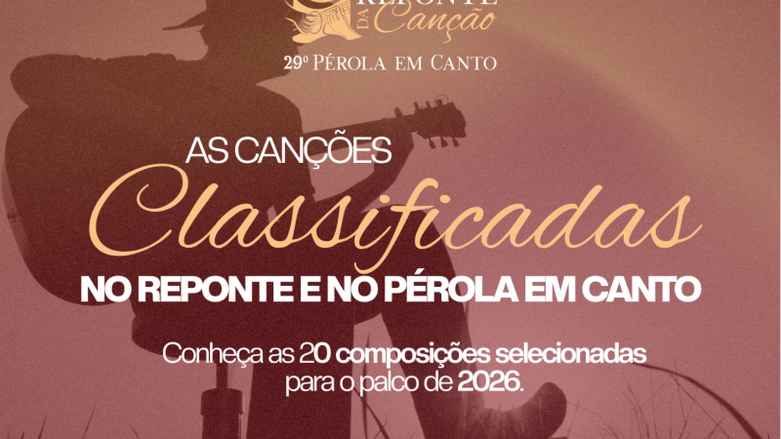 Reponte da Canção divulga 20 classificadas em São Lourenço do Sul