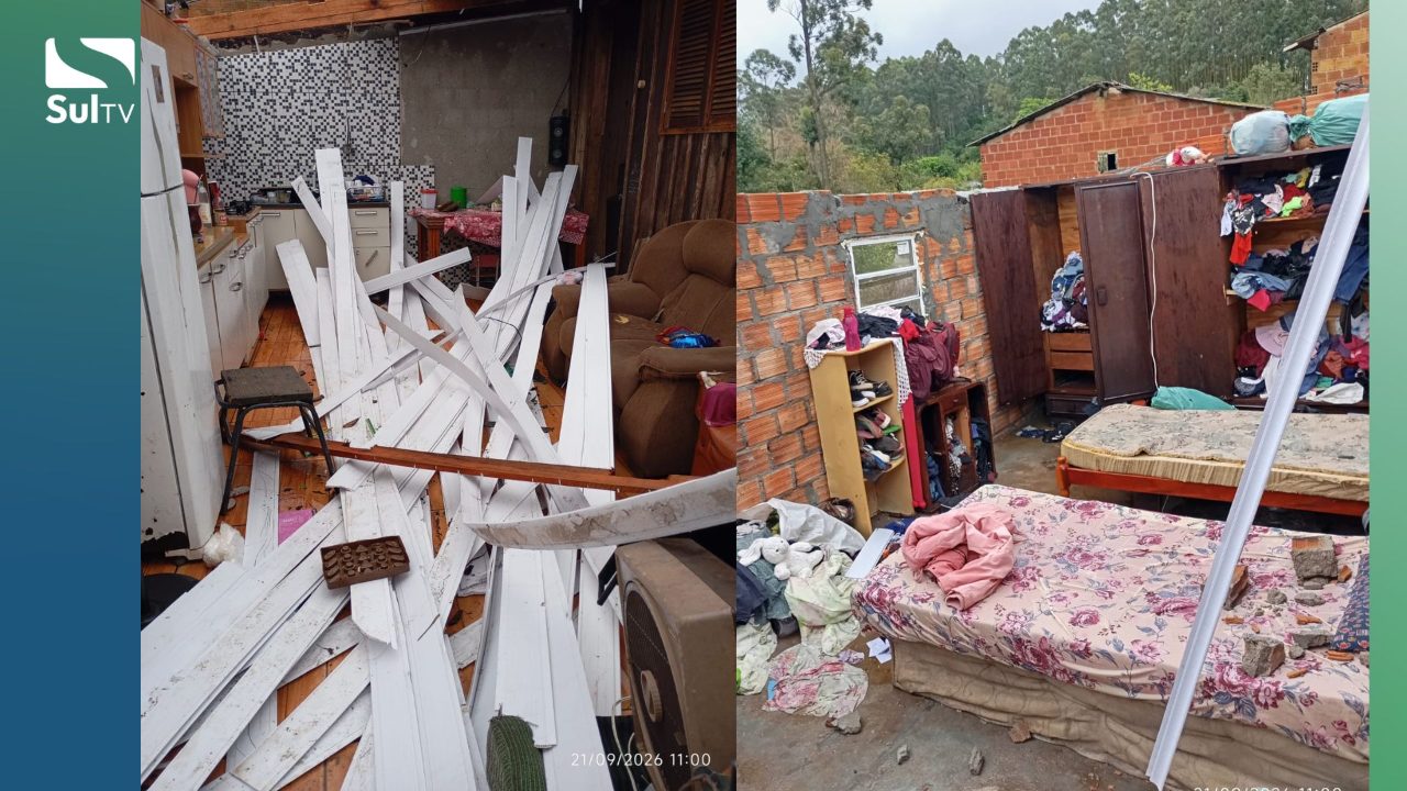 Temporal destelhou casa de família com crianças no Cerro Criciumal, em Sentinela do Sul