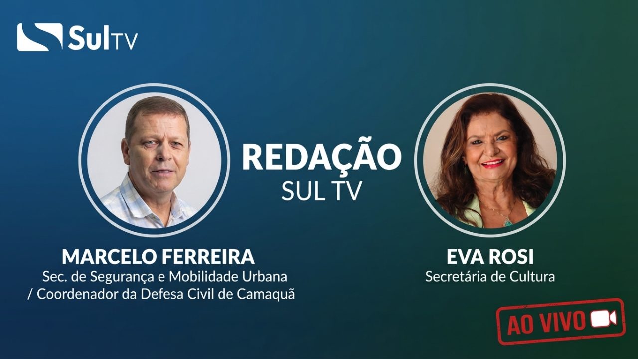 Redação SulTV recebe secretários municipais de Camaquã para falar sobre segurança e cultura