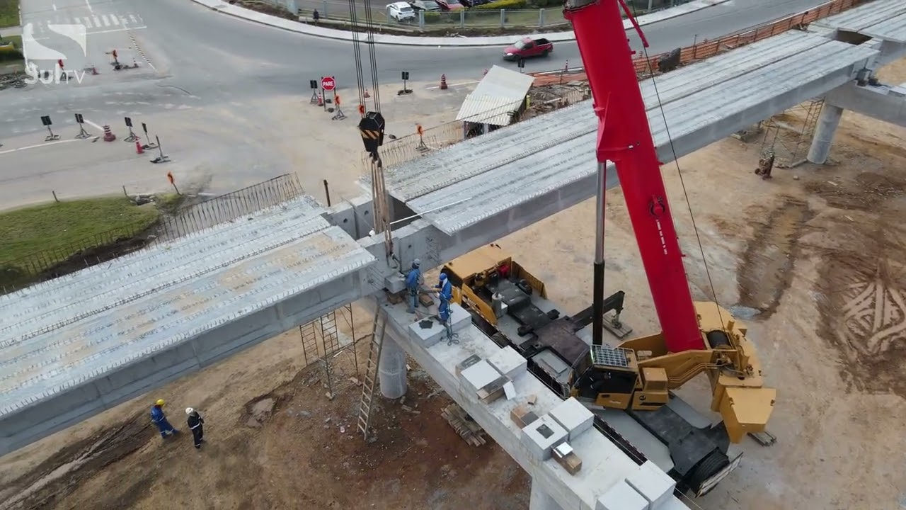 Trabalhador fica gravemente ferido em acidente nas obras do viaduto da BR-116 em Camaquã