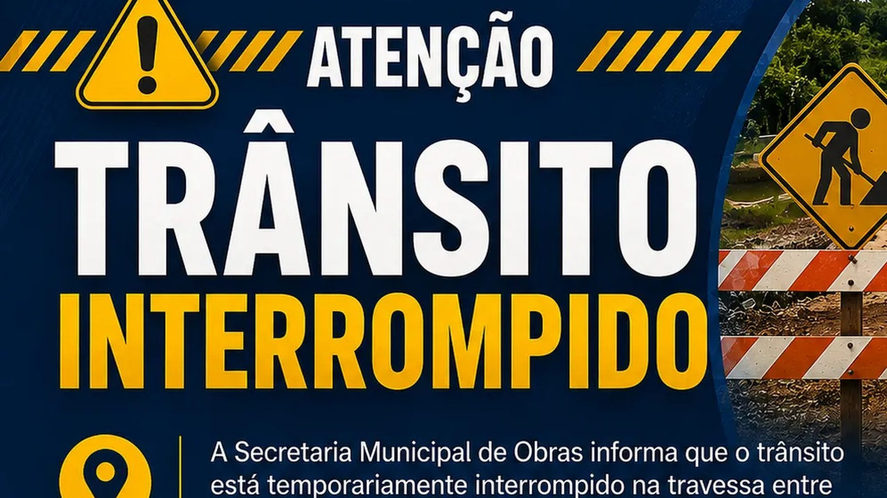 Ponte interditada entre as Linhas José Evaristo e Dr. Flores, em Sertão Santana, durante obra de reforma.