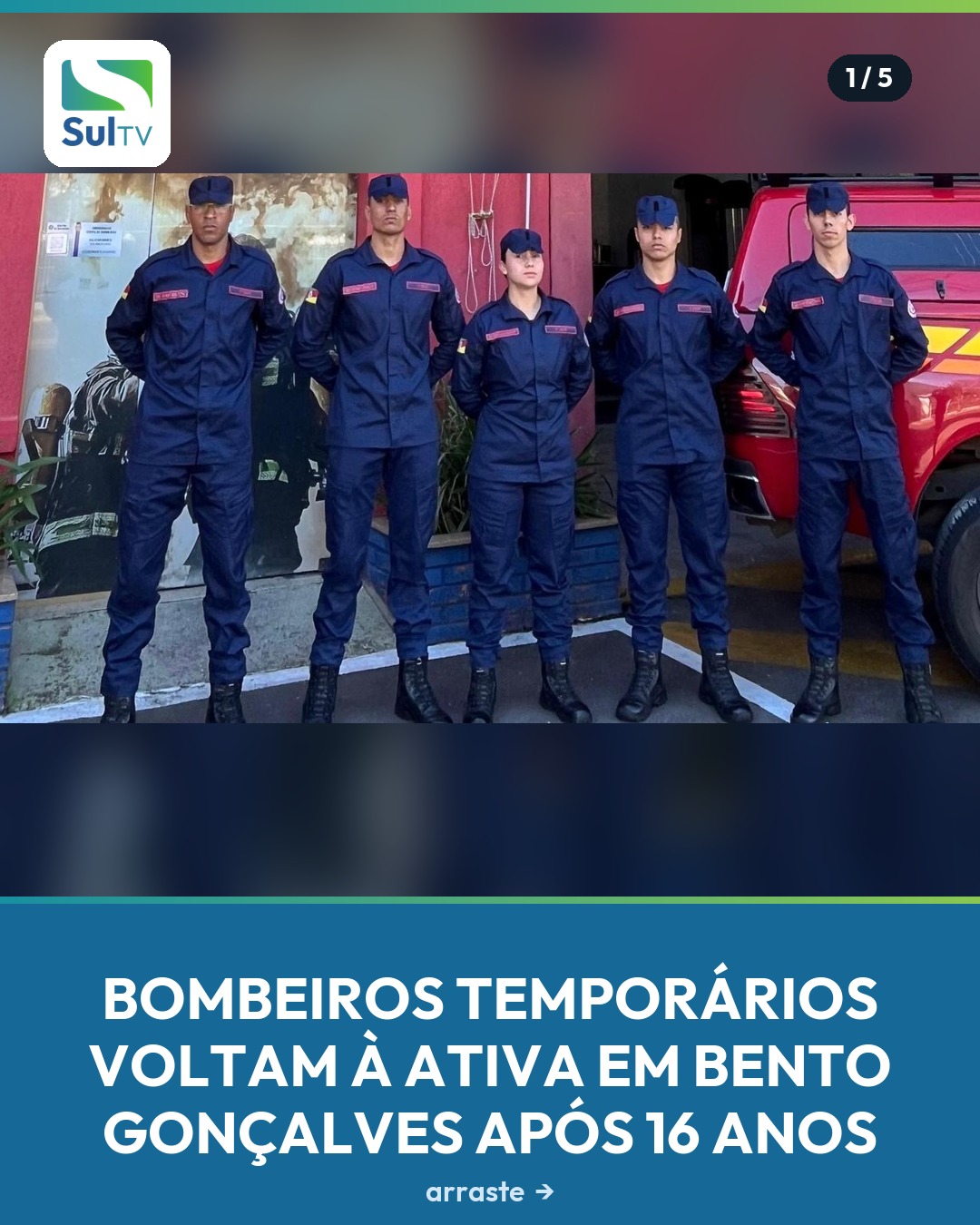 Bento Gonçalves ganhou reforço na segurança pública: cinco novos bombeiros temporários passaram a integrar a 3ª Companh…