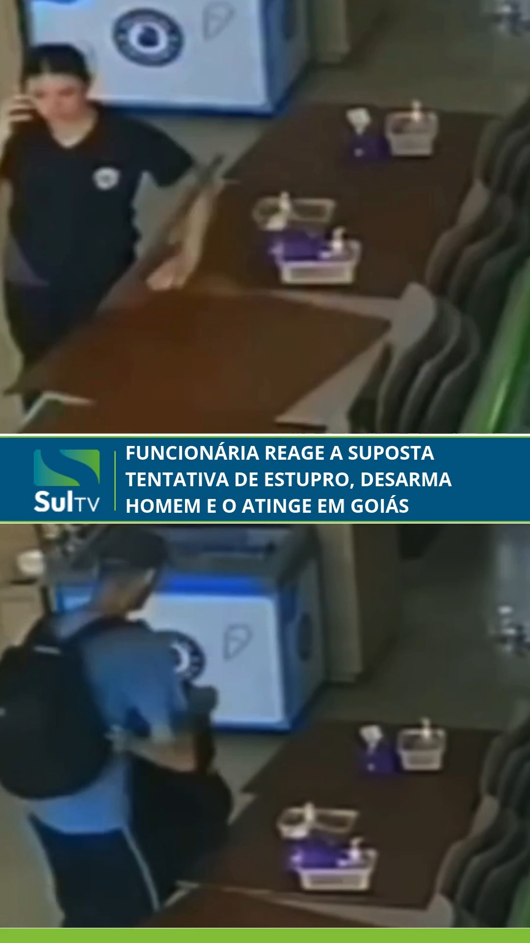 Uma funcionária de uma sorveteria reagiu a uma suposta tentativa de estupro em Aparecida de Goiânia, em Goiás, na manhã…