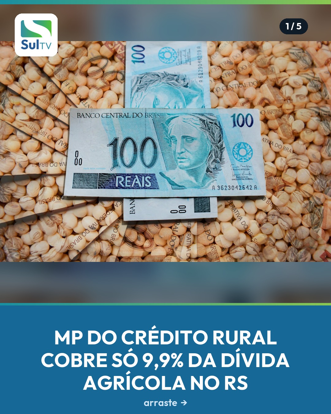 Apenas 9,9% da dívida rural do Rio Grande do Sul foi resolvida pelas novas linhas de crédito federal, segundo levantame…