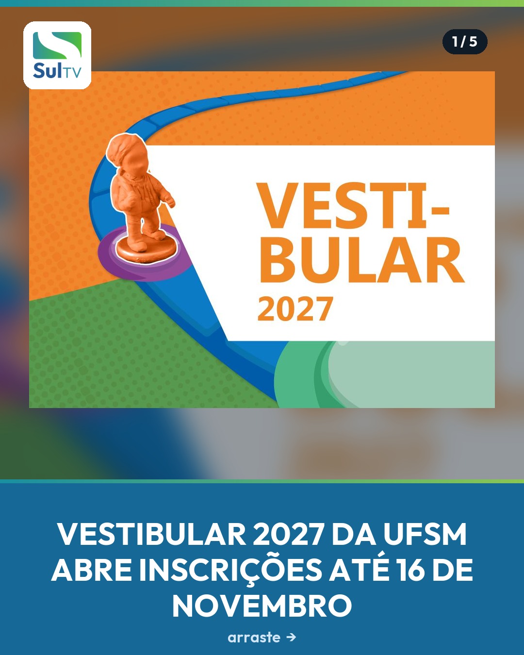 Quem sonha com uma vaga na universidade pública tem até 16 de novembro para se inscrever no Vestibular 2027 da UFSM.