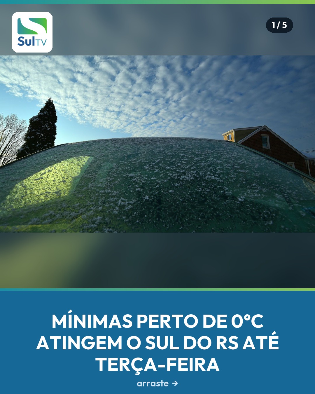 Frio intenso e risco de geada tomam conta do Sul do Rio Grande do Sul neste fim de semana.
