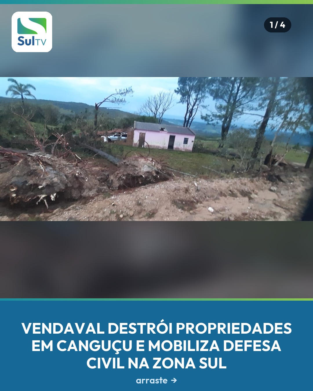 Equipes de monitoramento avaliam se os estragos no interior são compatíveis com a passagem de um tornado