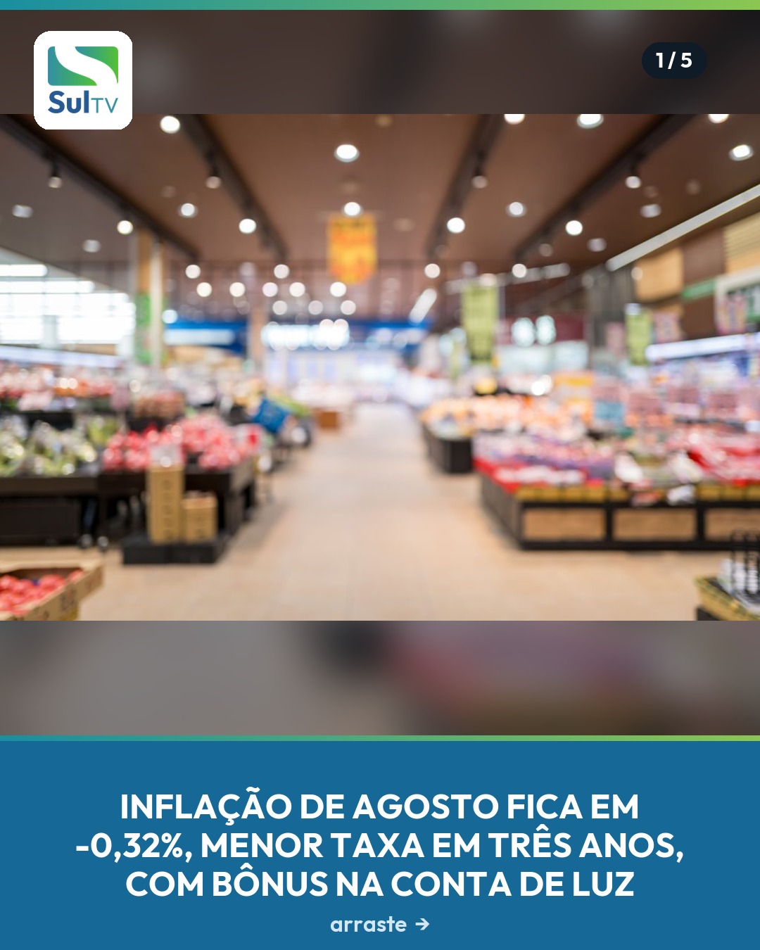 Descontos na energia, queda nos alimentos e nos transportes puxaram o IPCA para o campo negativo no mês.