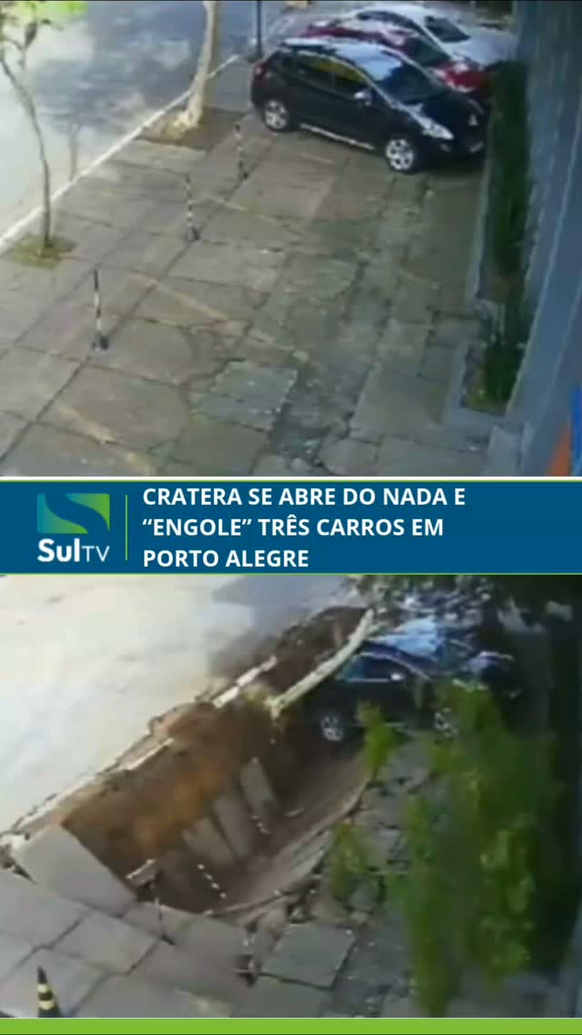 Uma cratera abriu repentinamente e “engoliu” três carros em Porto Alegre. O caso aconteceu na manhã desta segunda-feira…
