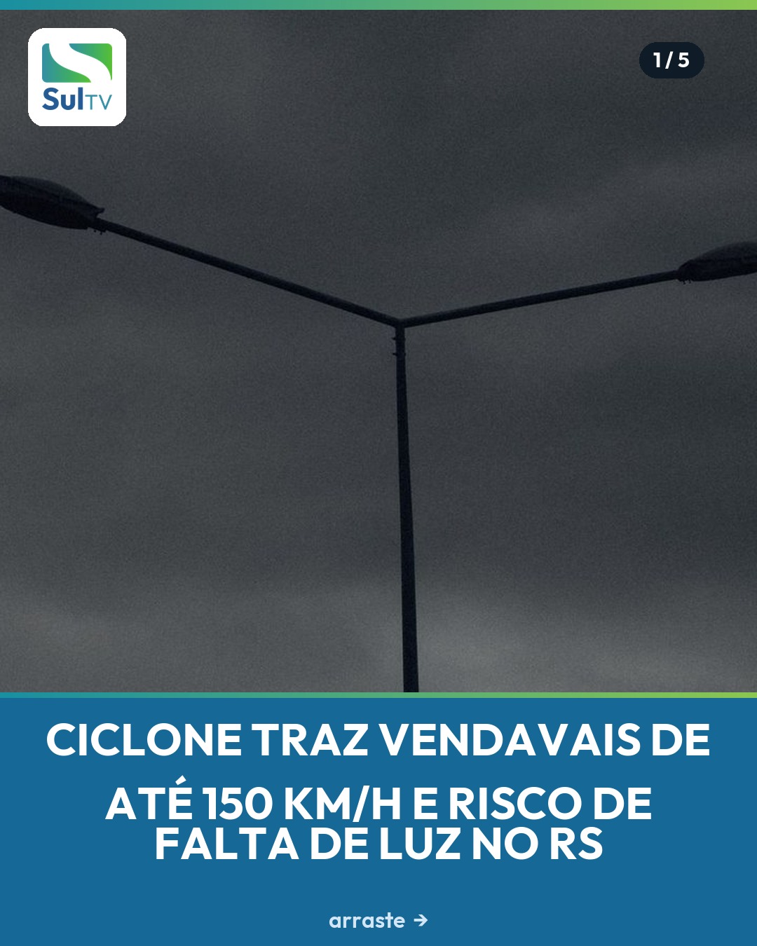Ciclone extratropical em formação no Atlântico deve trazer vendavais e vento forte ao Rio Grande do Sul entre a tarde d…