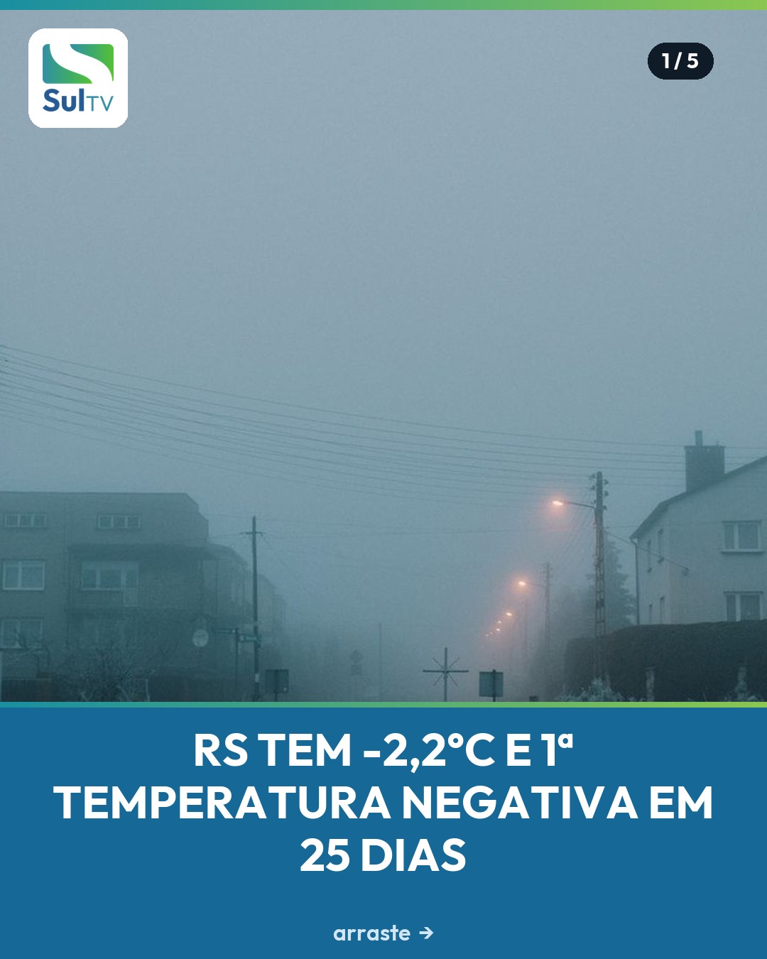 O Rio Grande do Sul teve a primeira temperatura negativa em 25 dias: -2,2°C em Herval e -1,3°C em Pinheiro Machado nest…