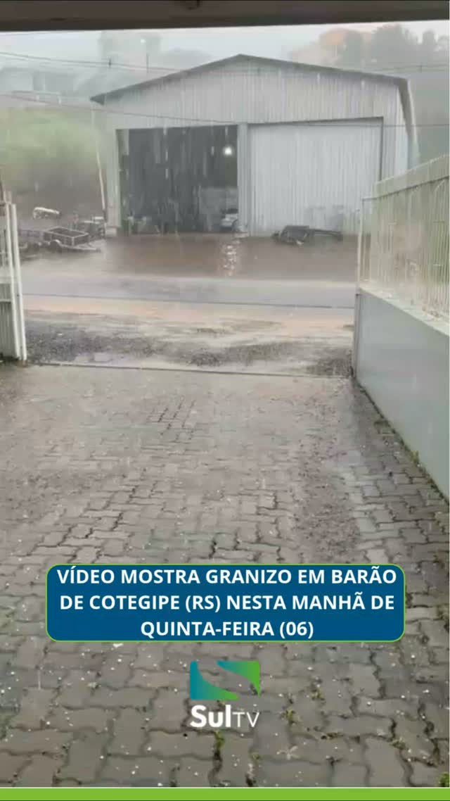 A manhã desta quinta-feira(06) foi marcada por uma chuva de granizo em Barão de Cotegipe, no Norte do Rio Grande do Su…
