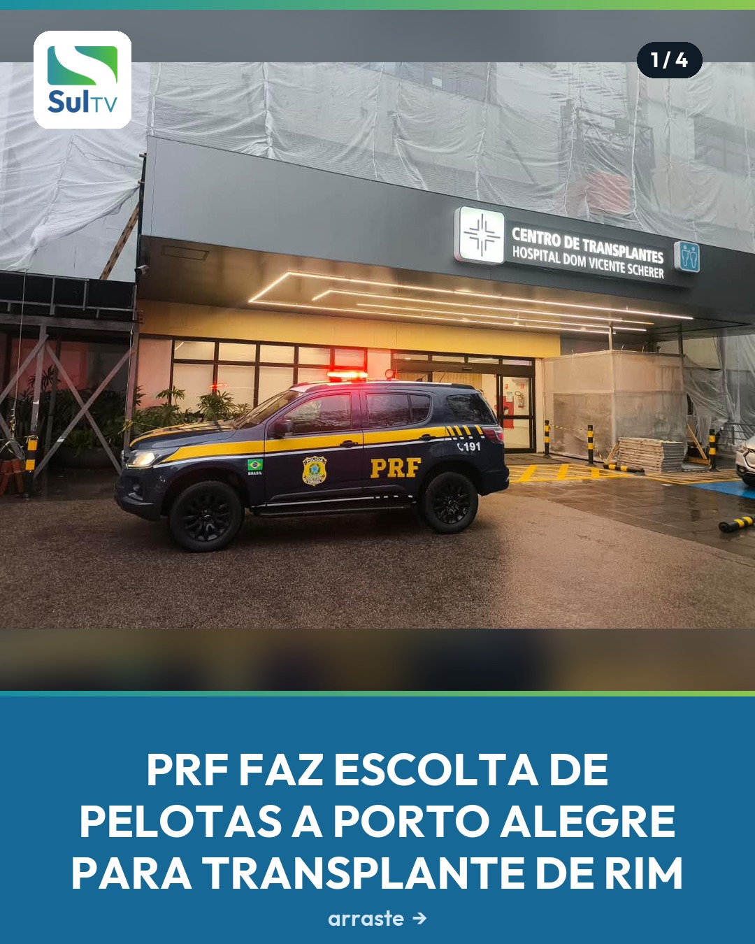 Operação garantiu deslocamento rápido de paciente de 26 anos até a Santa Casa durante a madrugada