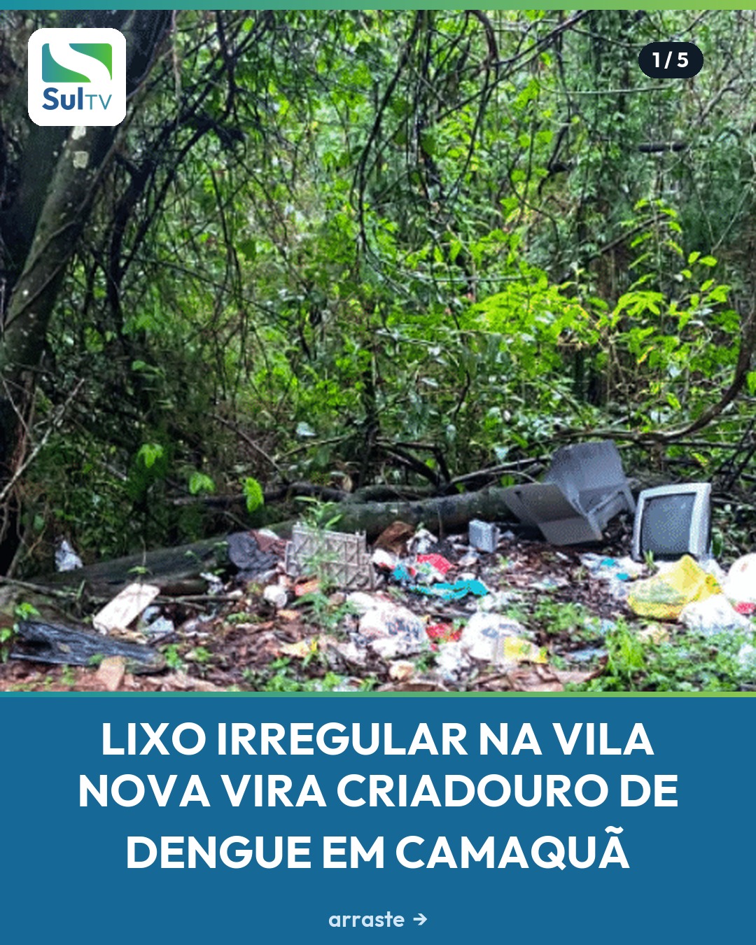 Pneus, móveis e outros resíduos se acumulam num trecho sem iluminação da rua João Ventura Centeno, no bairro Vila Nova,…