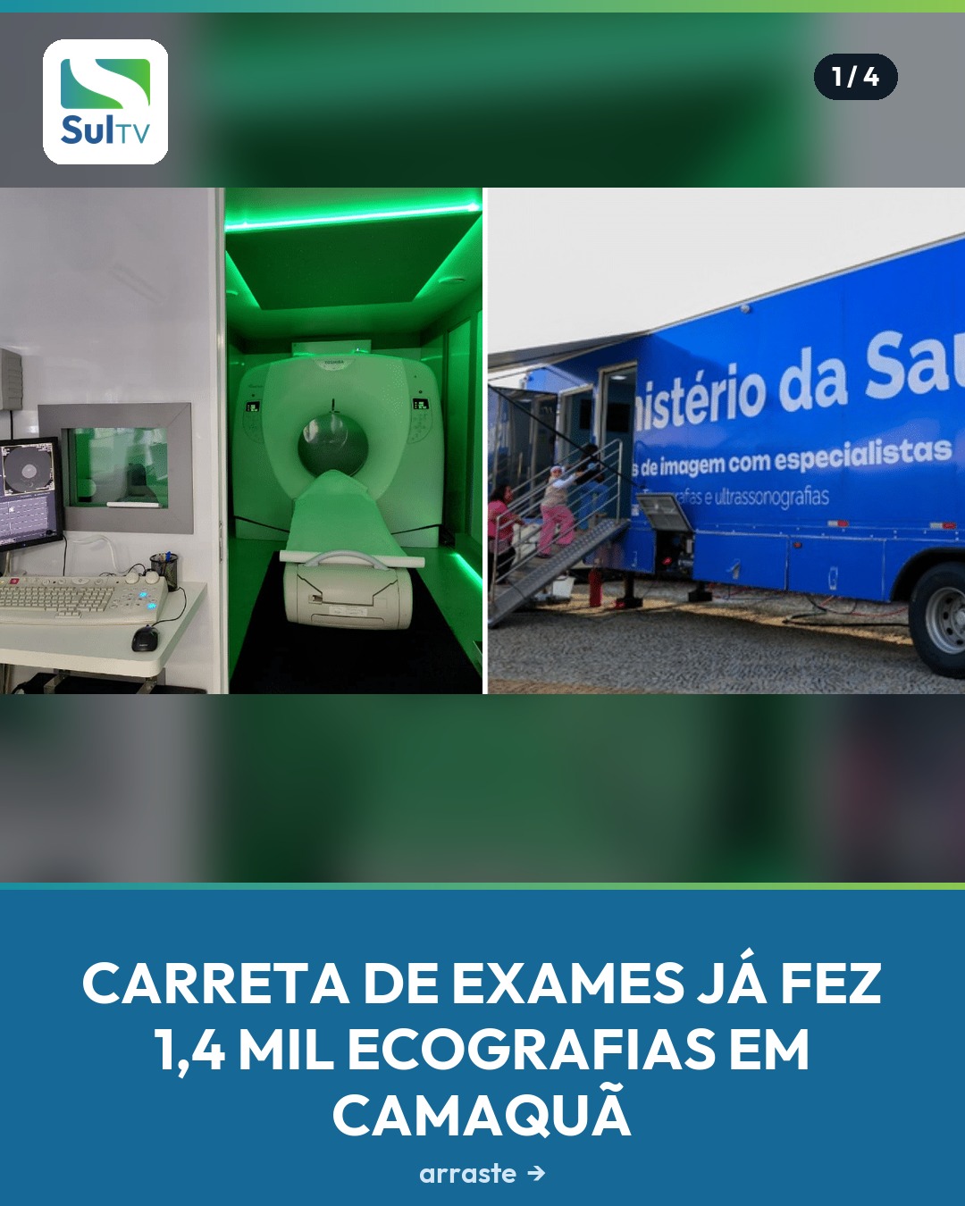 Mais de mil exames sem sair da cidade: a carreta de ecografias que atende em Camaquã já realizou 1,4 mil exames de imag…