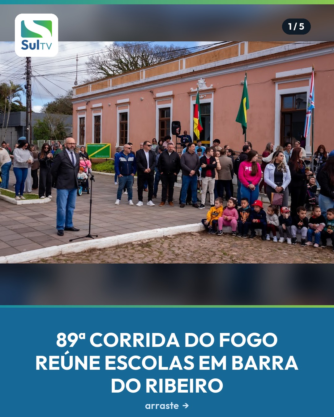 Barra do Ribeiro reuniu bandas marciais de três escolas na 89ª Corrida do Fogo Simbólico, marco da Semana da Pátria 202…