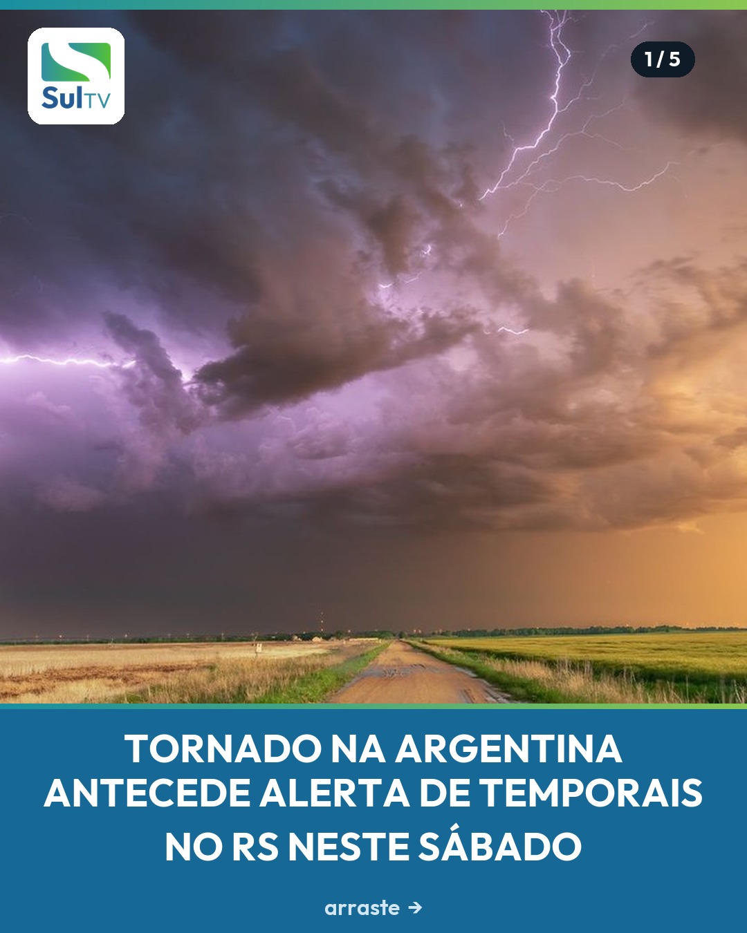 Um tornado atingiu a zona rural de Santa Fé, na Argentina, nesta sexta-feira (31), sem deixar feridos.