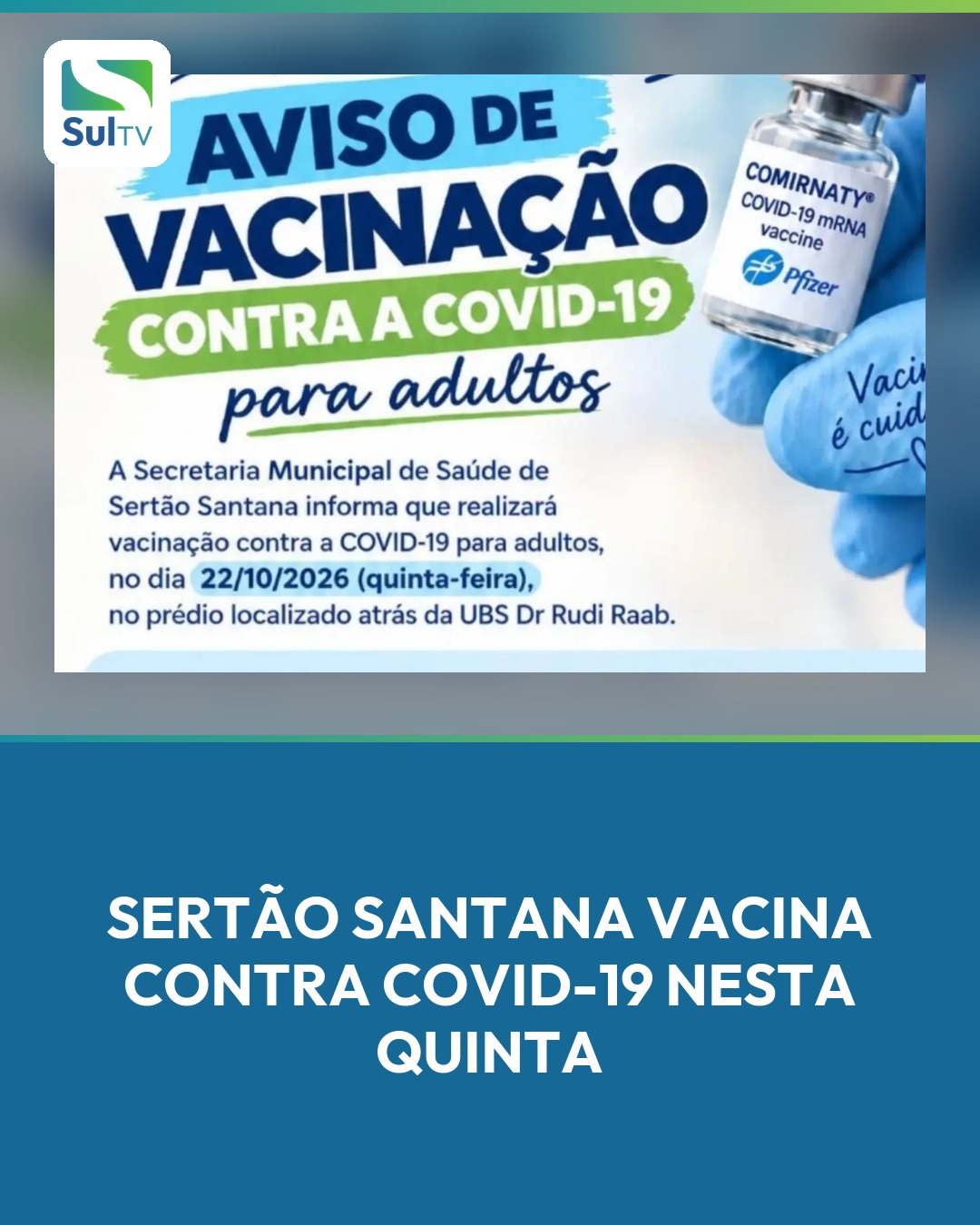 Quem está com a dose em atraso contra a Covid-19 ainda tem chance de se vacinar hoje em Sertão Santana.