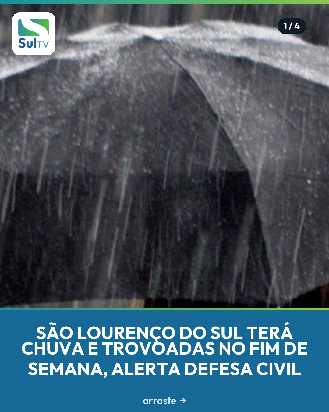 Domingo concentra maior risco de tempestades, com rajadas de vento de até 55 km/h