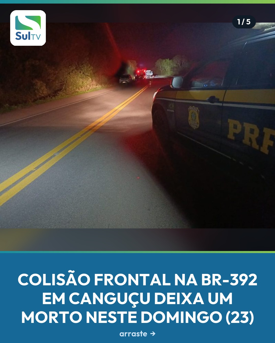 Motorista de 43 anos morreu no local; condutor da carreta não se feriu e testou negativo no etilômetro