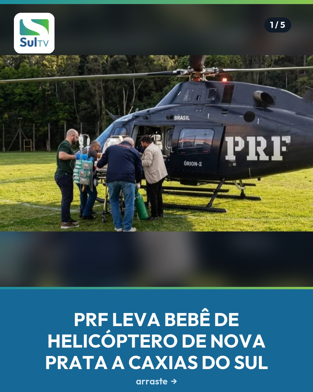 Um bebê de apenas três meses precisou ser levado de helicóptero após um grave acidente na zona rural de Vista Alegre.