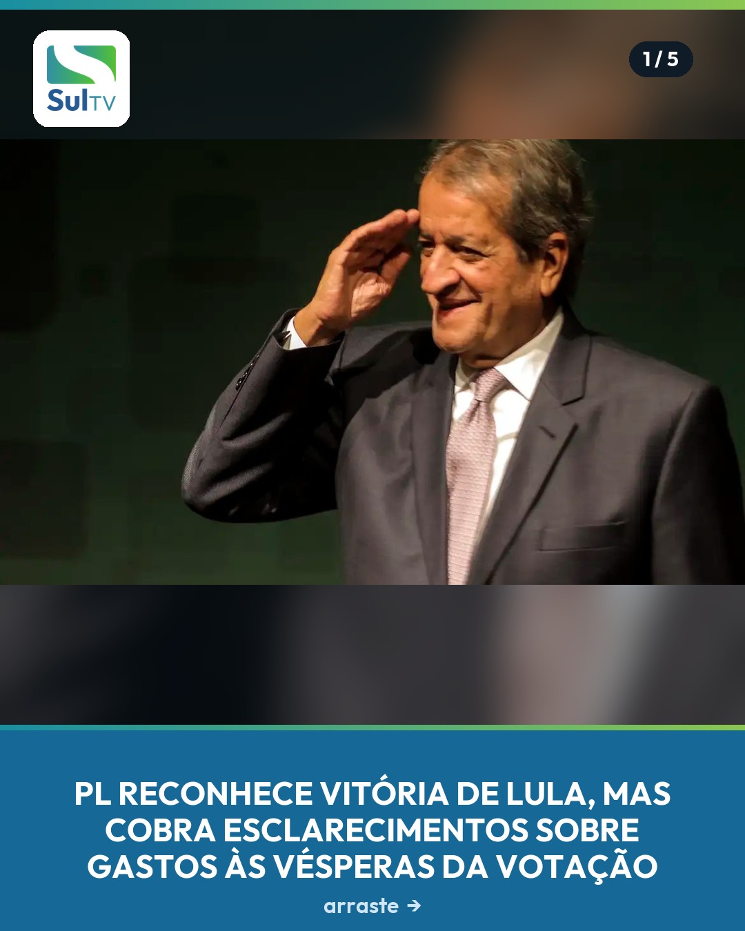 Valdemar Costa Neto aceita resultado proclamado pelo TSE e pede transparência sobre benefícios sociais